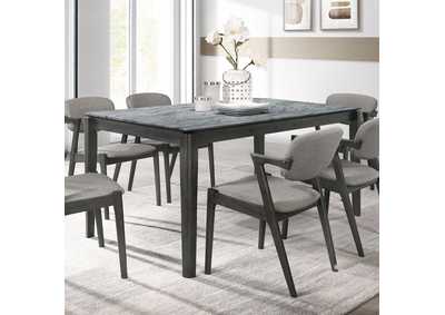 Stevie Rectangular Dining Table with Faux Marble Top