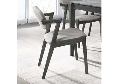 Image for Stevie Upholstered Side Chairs (Set Of 2) With Demi Arm Brown Grey And Black
