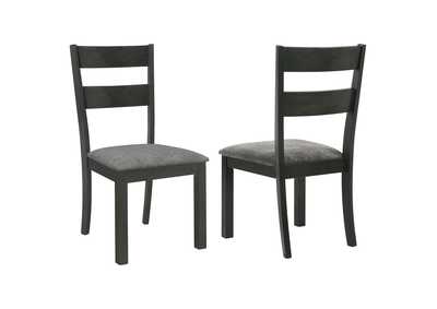 Jakob Upholstered Side Chairs with Ladder Back (Set of 2) Grey and Black,Coaster Furniture