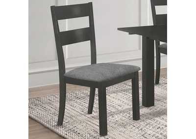 Image for Jakob Upholstered Side Chairs with Ladder Back (Set of 2) Grey and Black