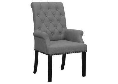 Image for Upholstered Tufted Arm Chair With Nailhead Trim