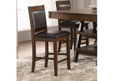 Image for Dewey Upholstered Counter Height Chairs with Footrest (Set of 2) Brown and Walnut