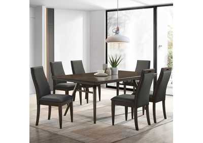 Image for Wes 7-piece Rectangular Dining Set Grey and Dark Walnut