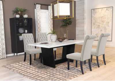 Image for Osborne 5-Piece Rectangular Marble Top Dining Set Sand And White