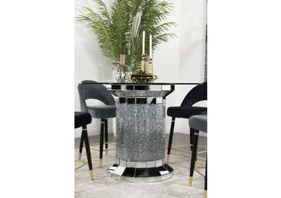 Image for Ellie Pedestal Round Glass Top Counter Height Table Mirror