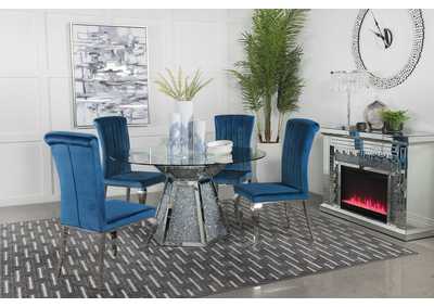 Image for Quinn 5-piece Hexagon Pedestal Dining Room Set Mirror and Teal