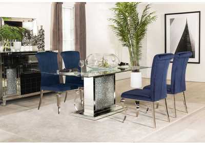 Image for Marilyn 5-piece Rectangular Dining Set Mirror and Ink Blue