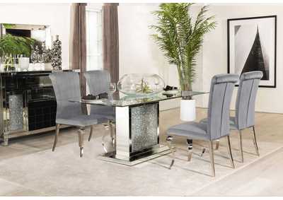 Image for Marilyn 5-piece Rectangular Dining Set Mirror and Grey