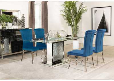 Image for Marilyn 5-piece Rectangular Dining Set Mirror and Teal