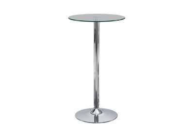 Image for Glass Top Round Bar Table Chrome