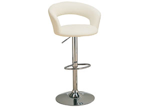 Image for White & Chrome 29in Bar Stool