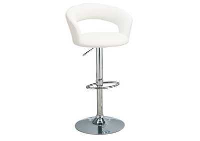 Image for Barraza 29" Adjustable Height Bar Stool White and Chrome