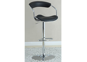 Image for Black & Chrome Adjustable Bar Stool (Set of 2)