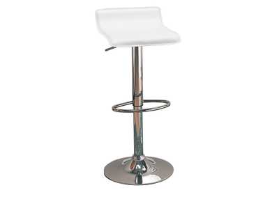 Bidwell 29" Upholstered Backless Adjustable Bar Stools White and Chrome (Set of 2)
