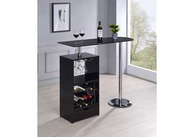 Image for 1-drawer Bar Table Glossy Black
