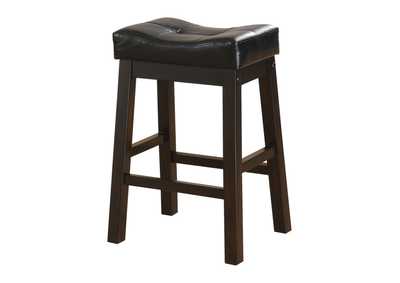 Upholstered Counter Height Stools Black and Cappuccino (Set of 2)