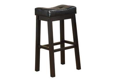 Image for Upholstered Bar Stools Black And Cappuccino (Set Of 2)