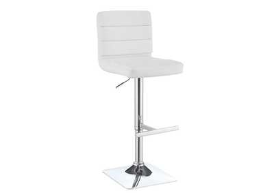 Upholstered Adjustable Bar Stools White And Chrome [Set of 2],Coaster Furniture