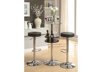 Image for Glass Top Bar Table With Wine Storage Black And Chrome