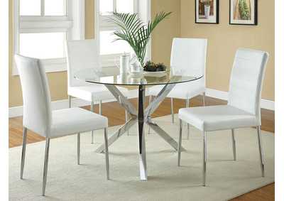 Image for White & Chrome Chair (Set of 4)