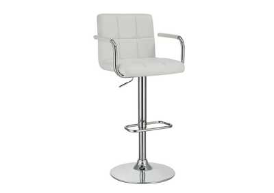 Image for Adjustable Height Bar Stool White And Chrome
