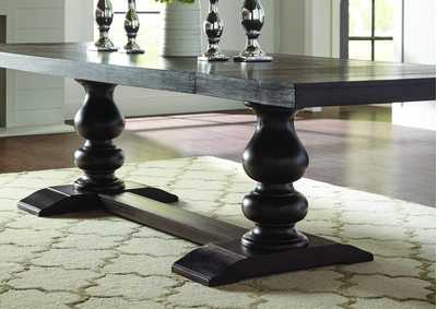 Phelps Traditional Antique Noir Dining Table,Coaster Furniture