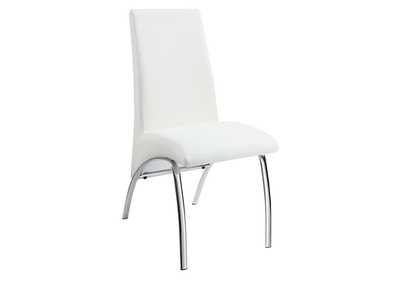 Image for Beckham Upholstered Side Chairs White And Chrome (Set Of 2)