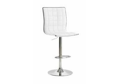 Image for Upholstered Adjustable Bar Stools White And Chrome [Set of 2]