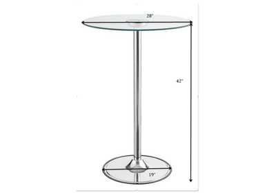 Thea LED Bar Table Chrome and Clear,Coaster Furniture