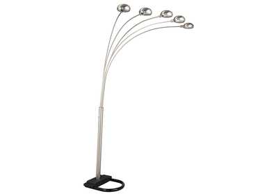 Dacre 5-light Floor Lamp with Curvy Dome Shades Chrome and Black