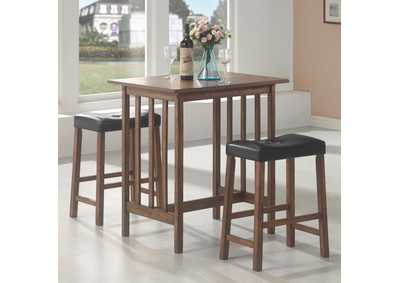 Image for 3-piece Counter Height Set Nut Brown