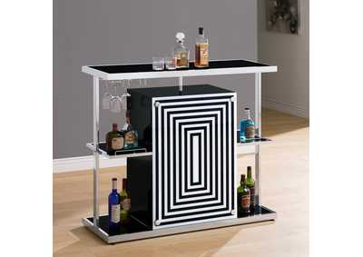 Image for Zinnia 2-tier Bar Unit Glossy Black and White