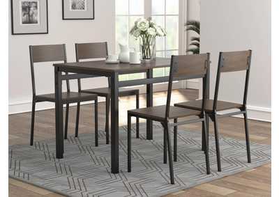 Image for 5-piece Dining Set Ark Brown and Matte Black