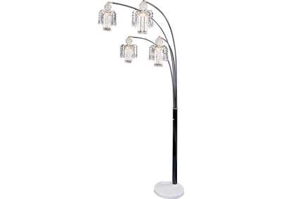 Image for Floor Lamp With 4 Staggered Shades Black