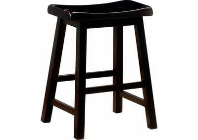 Wooden Counter Height Stools Black (Set of 2)