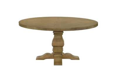 Florence Round Pedestal Dining Table Rustic Smoke,Coaster Furniture