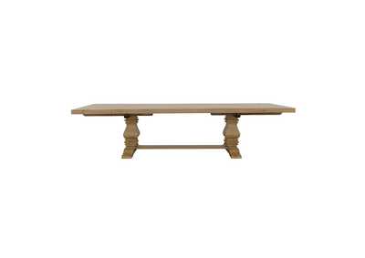 Florence Double Pedestal Dining Table Rustic Smoke,Coaster Furniture