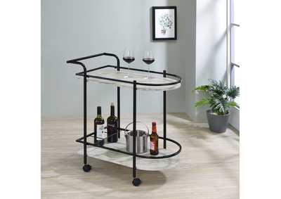 Image for Desiree Rack Bar Cart with Casters Black