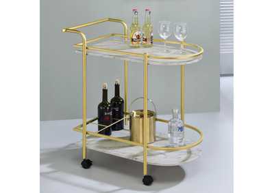 Image for Desiree Rack Bar Cart with Casters Gold