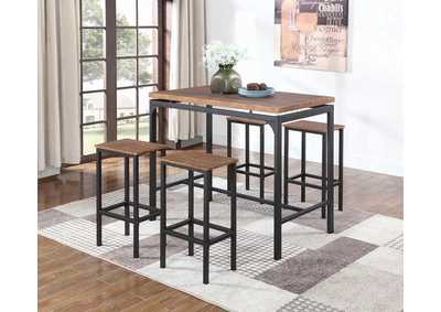 Image for 5-piece Bar Set Weathered Chestnut and Black