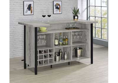 Bellemore Bar Unit with Footrest Grey Driftwood and Black,Coaster Furniture