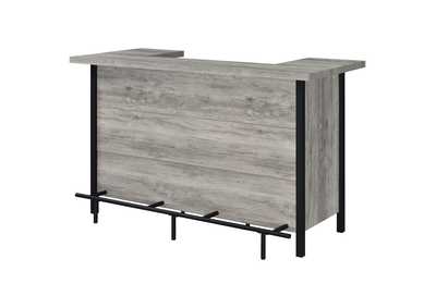 Bellemore Bar Unit with Footrest Grey Driftwood and Black,Coaster Furniture