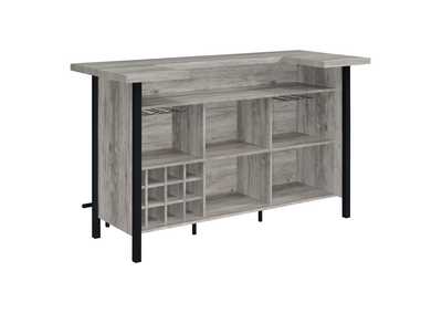 Bellemore Bar Unit with Footrest Grey Driftwood and Black,Coaster Furniture