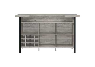 Bellemore Bar Unit with Footrest Grey Driftwood and Black,Coaster Furniture