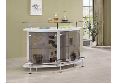 Image for Gideon Crescent Shaped Glass Top Bar Unit With Drawer