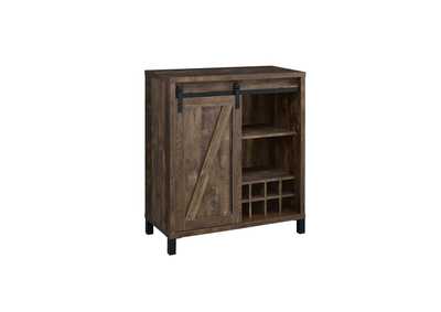 Image for Arlington Bar Cabinet With Sliding Door Rustic Oak