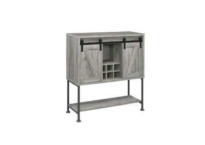 Image for Sliding Door Bar Cabinet with Lower Shelf Grey Driftwood