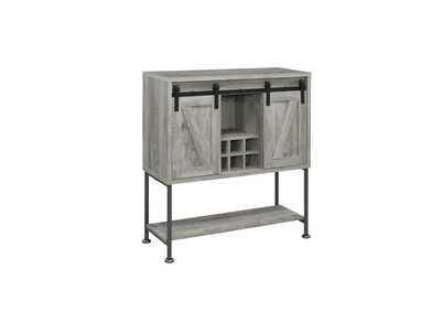 Image for Claremont Sliding Door Bar Cabinet with Lower Shelf Grey Driftwood
