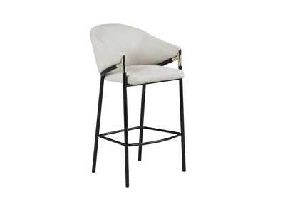 Image for Chadwick Sloped Arm Bar Stools Beige And Glossy Black (Set Of 2)