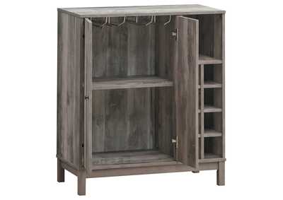Cheyenne 2-door Wine Cabinet with Stemware Rack Weathered Acacia,Coaster Furniture